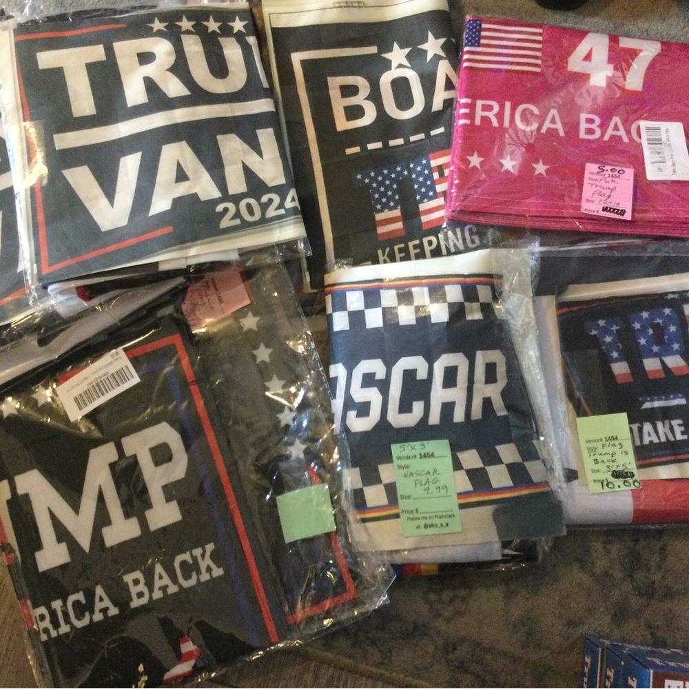 Flag Bundle (12) Trump. NASCAR. Boaters. Etc. 12 Flags Total
